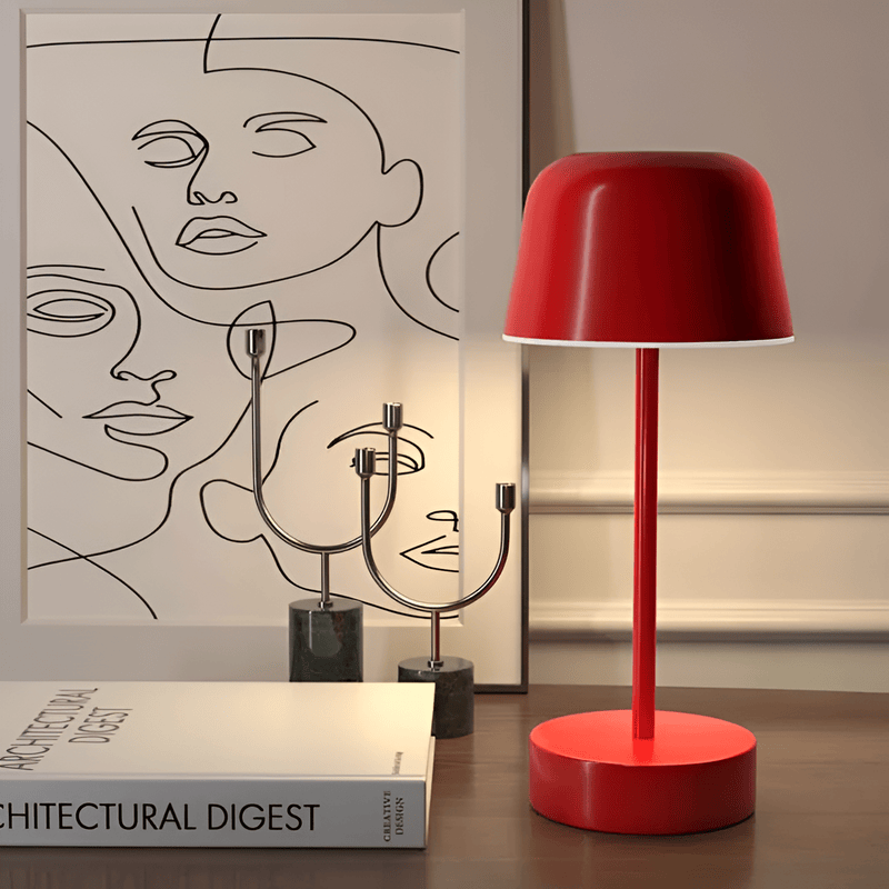 Luxeraum.de Table Lamps Rot RetroGlow - Dimmbare USB Wiederaufladbar Drahtlos LED Tischlampe