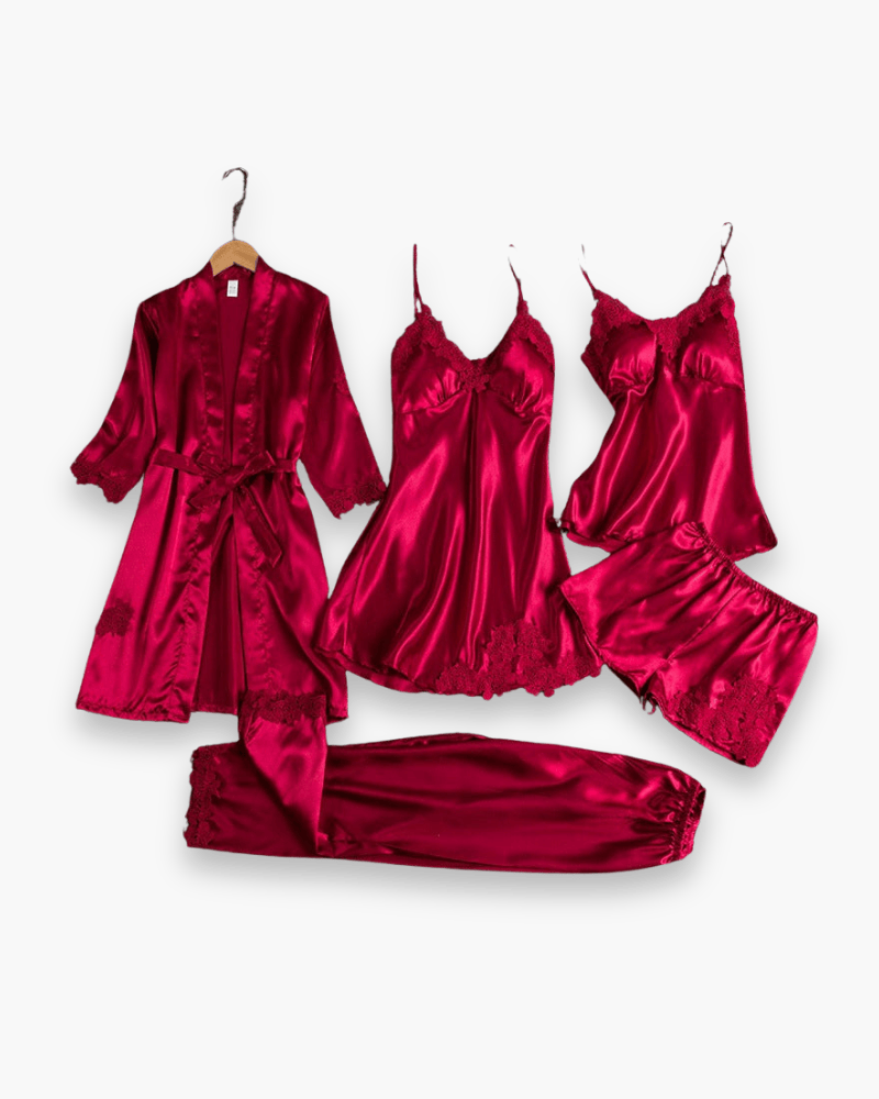 Luxeraum.de Pajamas Rot / S Schlafanzug-Set – Mehrteiliges Design – Elegante Silhouette – Damen