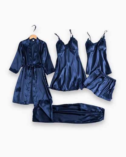 Luxeraum.de Pajamas Blau / S Schlafanzug-Set – Mehrteiliges Design – Elegante Silhouette – Damen