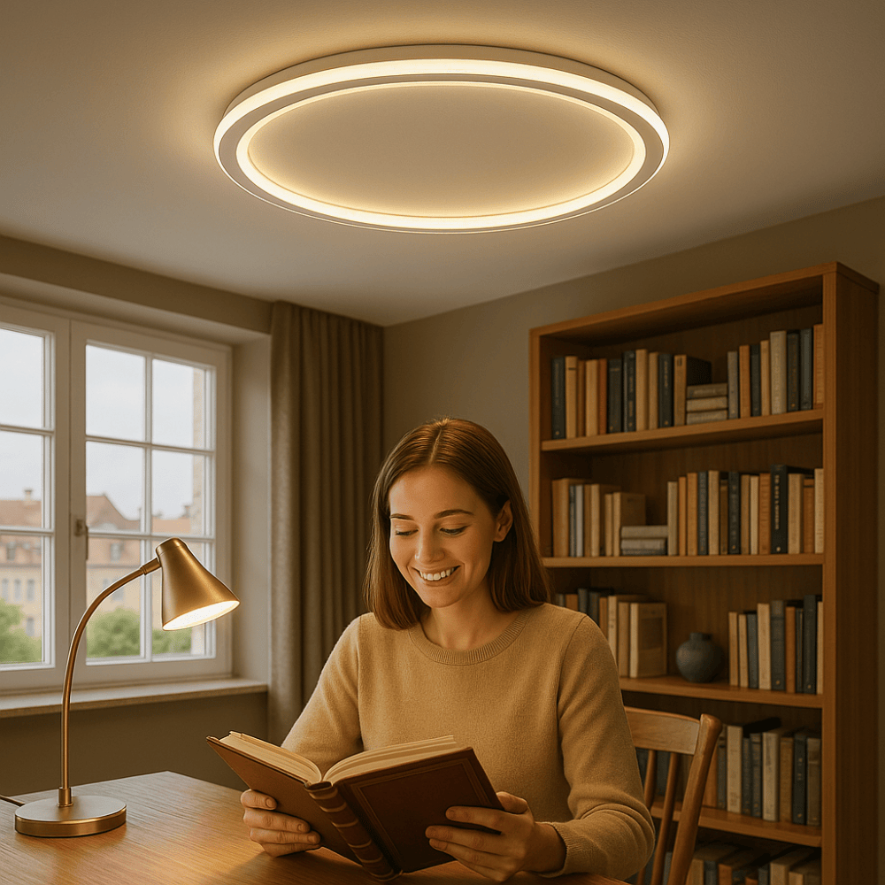 Luxeraum.de Ceiling Light Fixtures Skandinavische LED Deckenleuchte – Modern, dimmbar & stilvoll für Wohnzimmer, Esszimmer & Flur