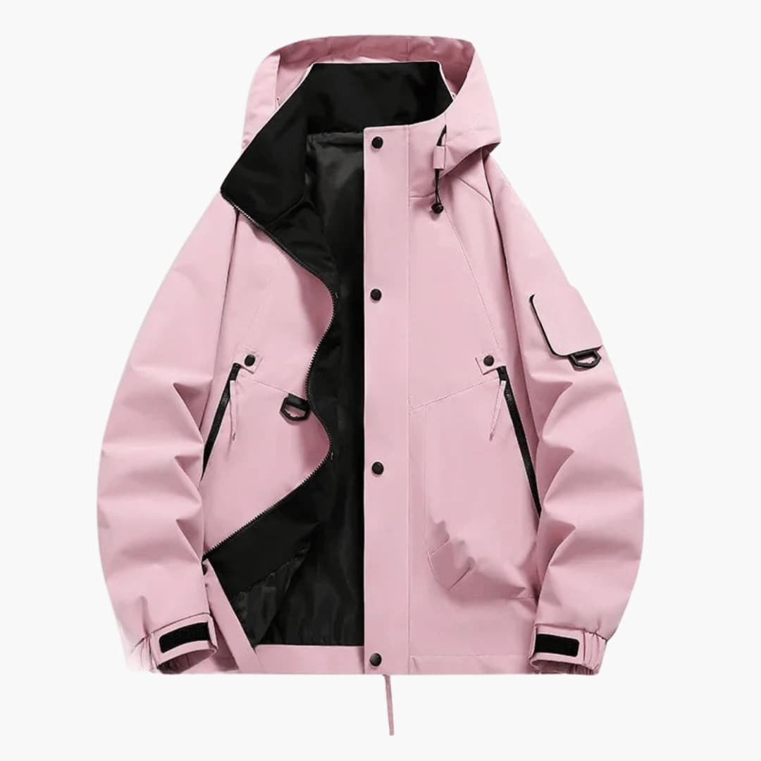 Luxeraum.de Jackets Rosa / S Skijacke – Funktionaler Materialmix – Kapuze & Verstellbarer Schnitt – Unisex
