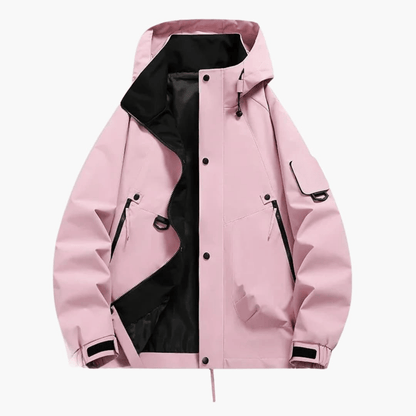 Luxeraum.de Jackets Rosa / S Skijacke – Funktionaler Materialmix – Kapuze & Verstellbarer Schnitt – Unisex