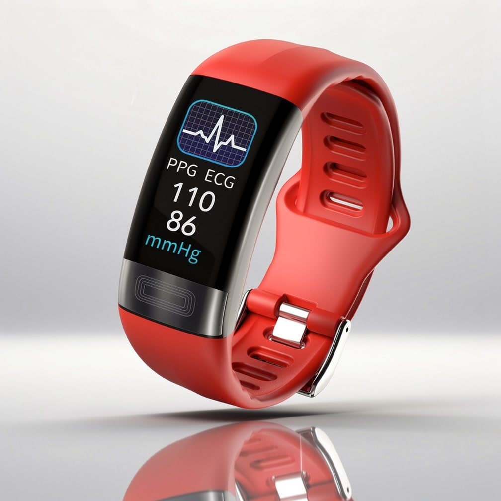 Luxeraum.de Fitness & Health Rot Smartwatch mit EKG, Herzfrequenz, Blutdruck & Schlaftracking für Damen und Herren | Fitness Tracker | Vitaro