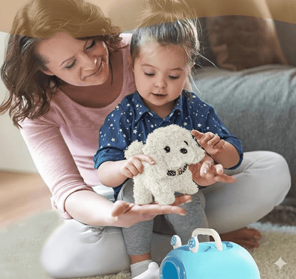 Luxeraum.de Robotic Toys Weiß Spielzeugwelpe – Batteriebetrieben – Laufend & Bellend – Kinder