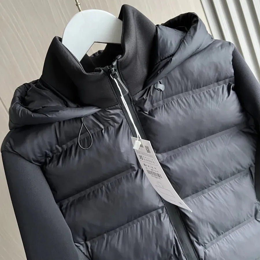 Luxeraum.de Puffer Jackets Steppjacke – Wärmende Materialmischung – Kapuze & Zipper – Damen