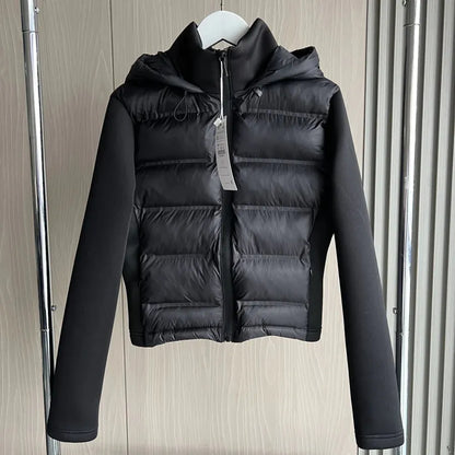 Luxeraum.de Puffer Jackets Steppjacke – Wärmende Materialmischung – Kapuze & Zipper – Damen