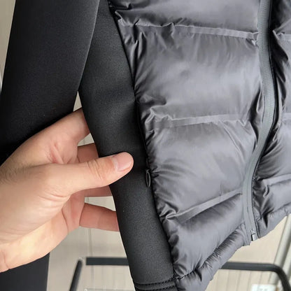 Luxeraum.de Puffer Jackets Steppjacke – Wärmende Materialmischung – Kapuze & Zipper – Damen