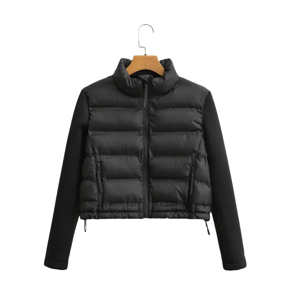 Luxeraum.de Puffer Jackets Steppjacke – Wärmende Materialmischung – Kurzer Schnitt & Zipper – Damen