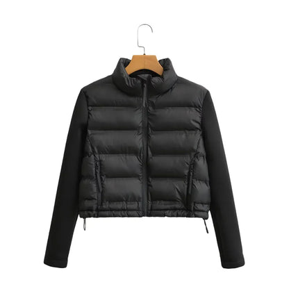 Luxeraum.de Puffer Jackets Steppjacke – Wärmende Materialmischung – Kurzer Schnitt & Zipper – Damen