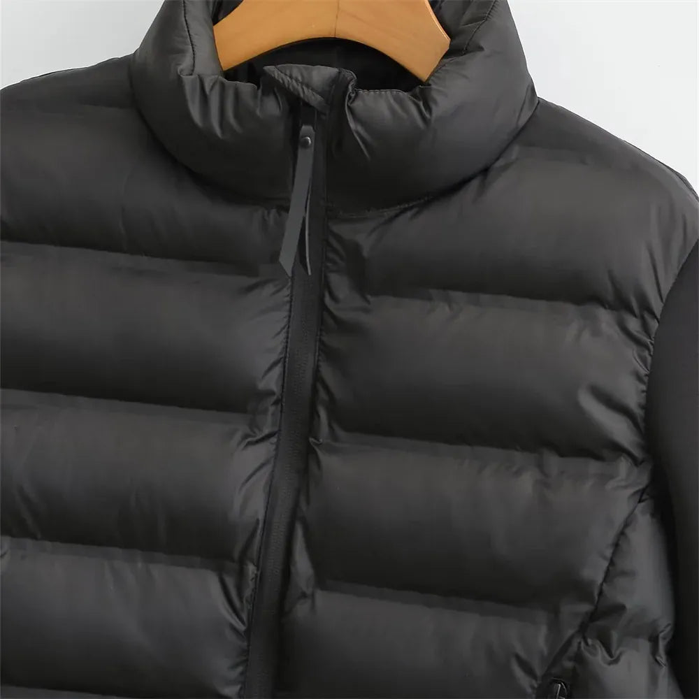 Luxeraum.de Puffer Jackets Steppjacke – Wärmende Materialmischung – Kurzer Schnitt & Zipper – Damen