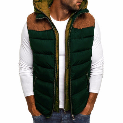 Luxeraum.de Vests Armeegrün / S Steppweste – Gefüttert – Sportliche Kontraste & Kapuze – Herren