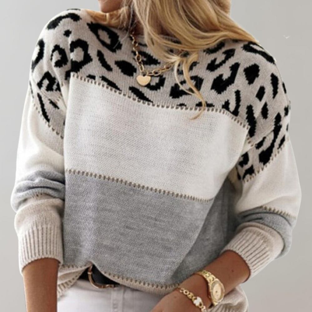 Luxeraum.de Sweaters Strickpullover – Farbblock & Musterdesign - Weiche Strickstruktur – Damen