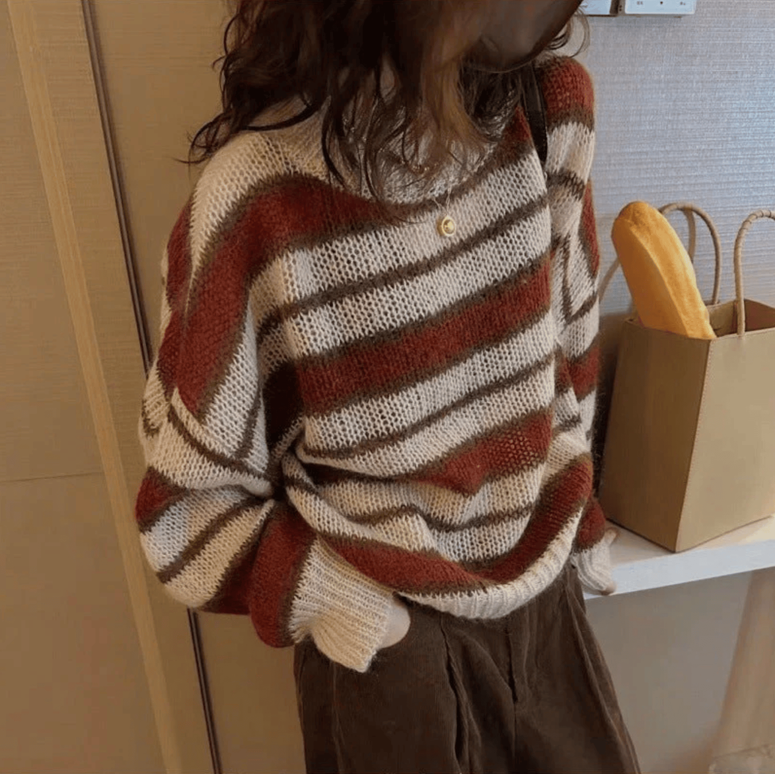 Luxeraum.de Sweaters Strickpullover – Strickmischung – gestreiftes Design – Damen