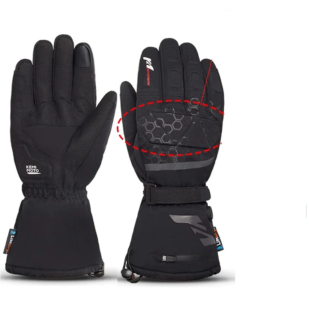 Luxeraum.de Gloves & Mittens Schwarz 5 (für Motorroller) / M Thermohandschuhe – Materialmix – Elektrisch beheizt & Wasserdicht – Unisex