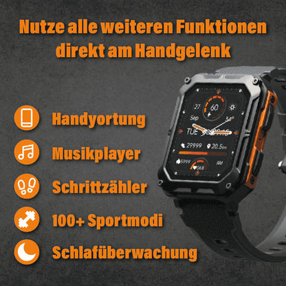 Luxeraum.de Smart Watches Thor Outdoor Smartwatch Herren – robuste Smartwatch wasserdicht IP68 mit Herzfrequenz, Bluetooth Anrufe & Fitness Tracker
