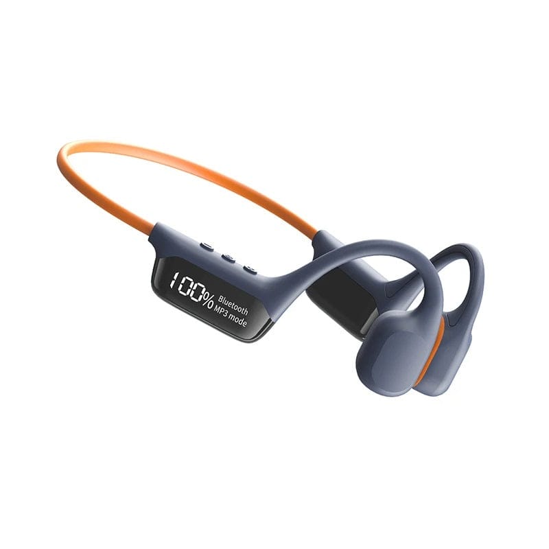 Luxeraum.de Winners 22 juli Orange Blau Wasserdichte Knochenschall-Schwimmkopfhörer – Bluetooth 5.4 MP3-Headset (32GB)
