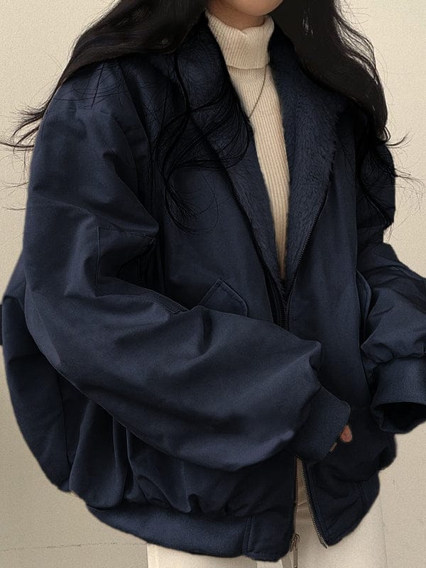 Luxeraum.de Parkas Wendbare Fleecejacke – Fleece – Oversized Schnitt mit Kapuze – Damen