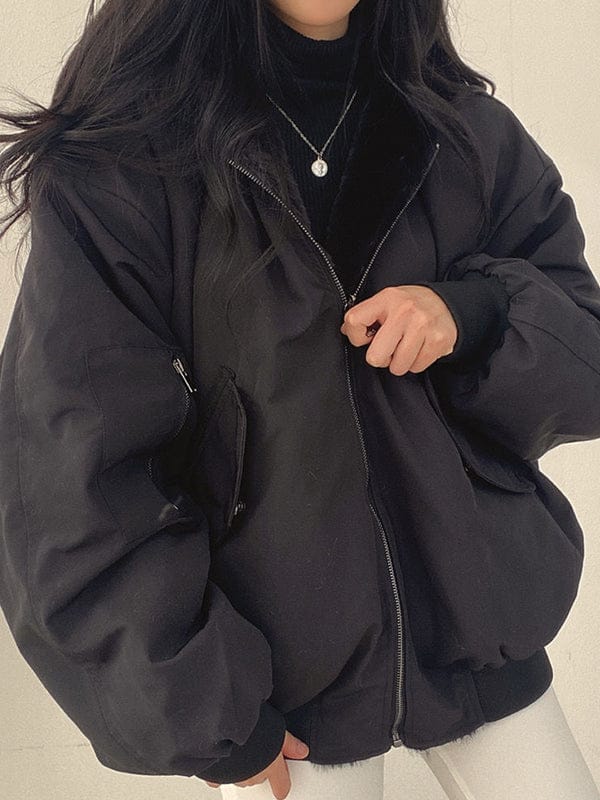 Luxeraum.de Parkas Wendbare Fleecejacke – Fleece – Oversized Schnitt mit Kapuze – Damen