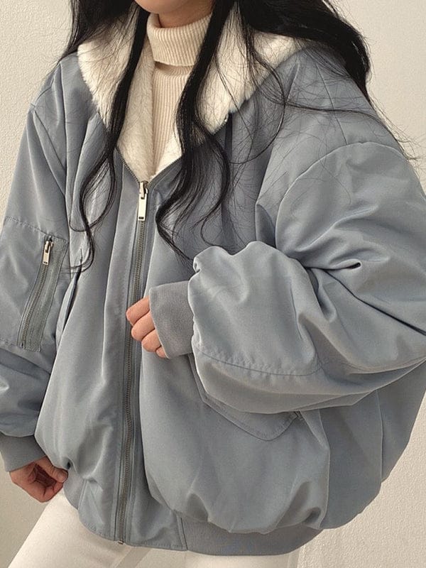 Luxeraum.de Parkas Wendbare Fleecejacke – Fleece – Oversized Schnitt mit Kapuze – Damen