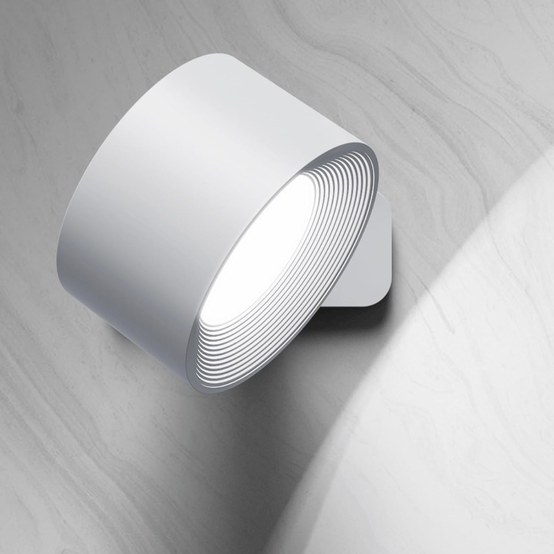 Luxeraum.de Wall Light Fixtures Weiß Wiederaufladbare 360° LED Wandlampe - Kabellos - Drehbar - Dimmbar