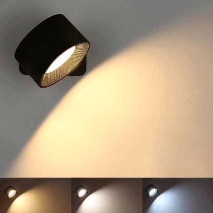 Luxeraum.de Wall Light Fixtures Wiederaufladbare 360° LED Wandlampe - Kabellos - Drehbar - Dimmbar