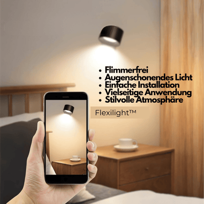 Luxeraum.de Wall Light Fixtures Wiederaufladbare 360° LED Wandlampe - Kabellos - Drehbar - Dimmbar