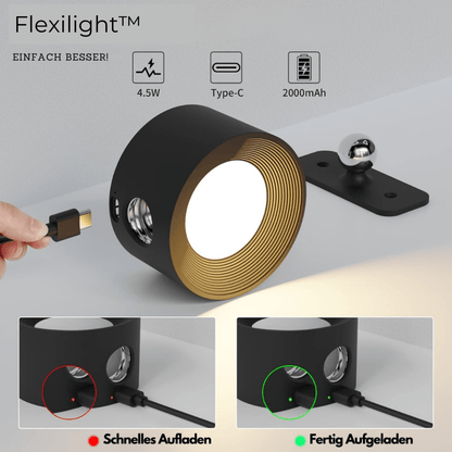 Luxeraum.de Wall Light Fixtures Wiederaufladbare 360° LED Wandlampe - Kabellos - Drehbar - Dimmbar