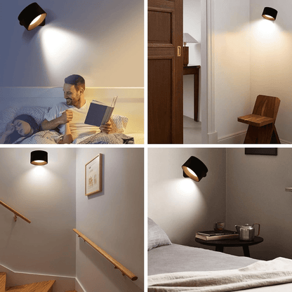 Luxeraum.de Wall Light Fixtures Wiederaufladbare 360° LED Wandlampe - Kabellos - Drehbar - Dimmbar
