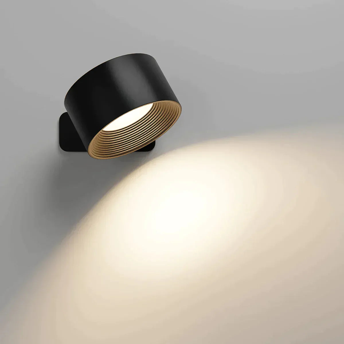 Luxeraum.de Wall Light Fixtures Schwarz Wiederaufladbare 360° LED Wandlampe - Kabellos - Drehbar - Dimmbar