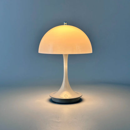Luxeraum.de Table Lamps Grau Wiederaufladbare LED Pilz Tischlampe - 3 Farbmodi - Dimmfunktion - Portabel - Modern