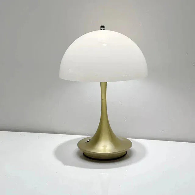 Luxeraum.de Table Lamps Gold Wiederaufladbare LED Pilz Tischlampe - 3 Farbmodi - Dimmfunktion - Portabel - Modern