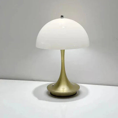Luxeraum.de Table Lamps Gold Wiederaufladbare LED Pilz Tischlampe - 3 Farbmodi - Dimmfunktion - Portabel - Modern