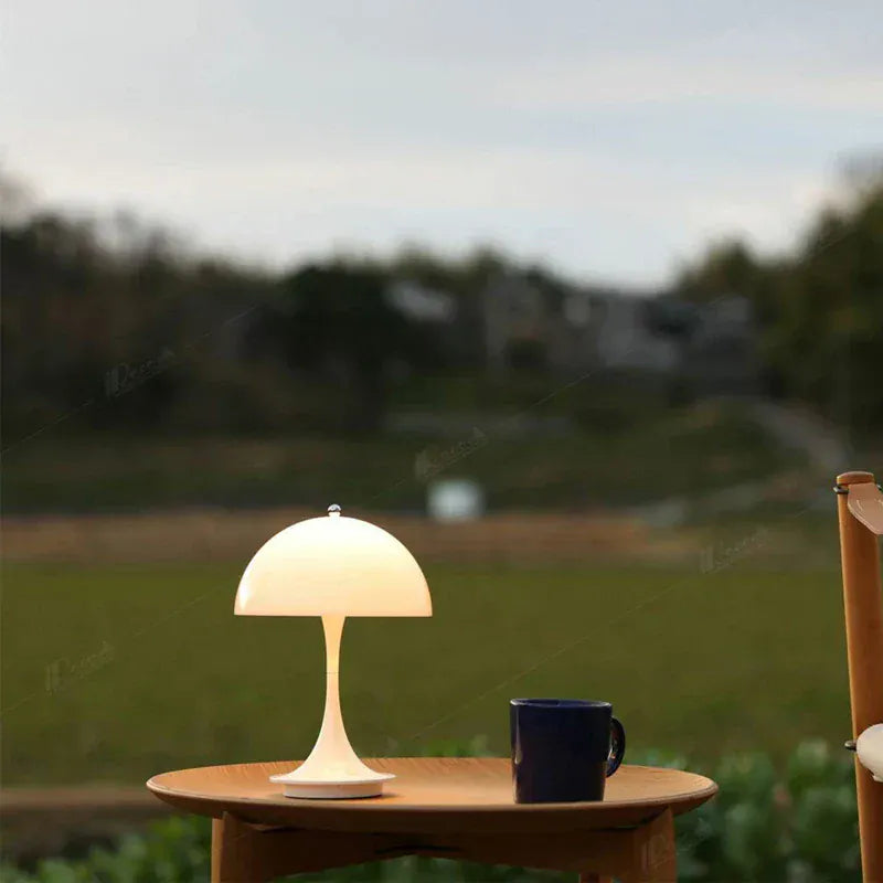 Luxeraum.de Table Lamps Wiederaufladbare LED Pilz Tischlampe - 3 Farbmodi - Dimmfunktion - Portabel - Modern