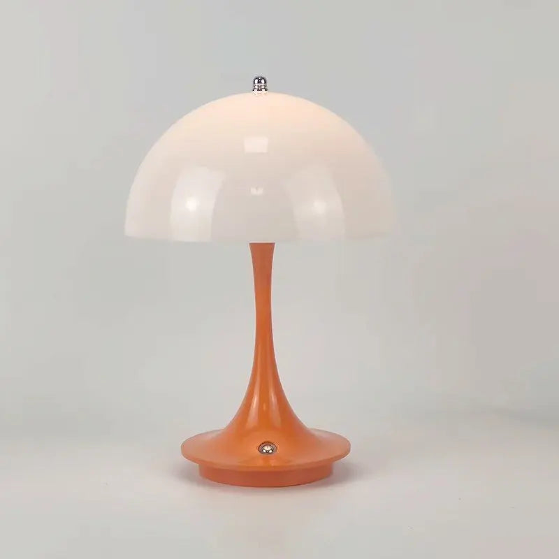 Luxeraum.de Table Lamps Orange Wiederaufladbare LED Pilz Tischlampe - 3 Farbmodi - Dimmfunktion - Portabel - Modern