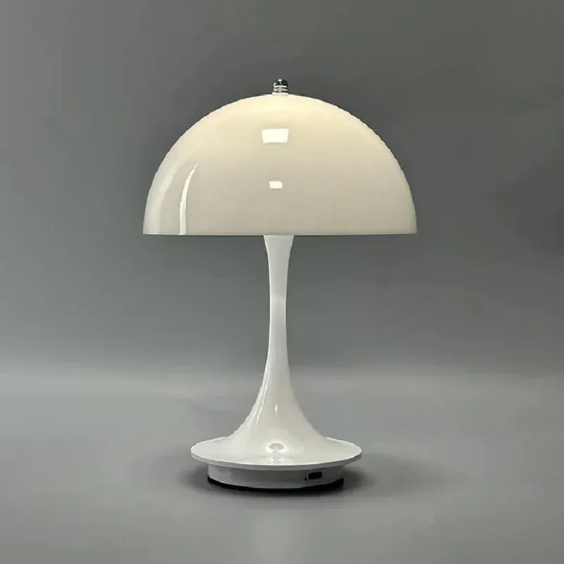 Luxeraum.de Table Lamps Weiß Wiederaufladbare LED Pilz Tischlampe - 3 Farbmodi - Dimmfunktion - Portabel - Modern