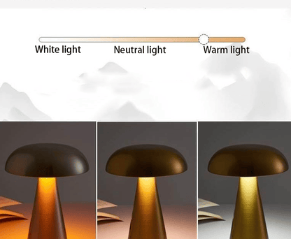 Luxeraum.de Table Lamps Wiederaufladbare LED Tischlampe - Metall - Modernes Pilzdesign - Retro
