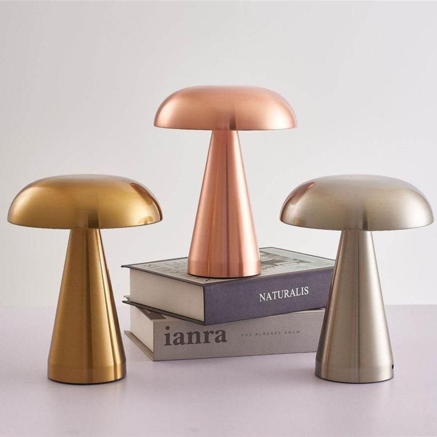 Luxeraum.de Table Lamps Wiederaufladbare LED Tischlampe - Metall - Modernes Pilzdesign - Retro