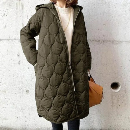 Luxeraum.de Dunkelgrün / S Winter Steppmantel Damen mit Kapuze – warm & elegant