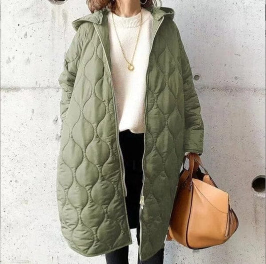 Luxeraum.de Grün / S Winter Steppmantel Damen mit Kapuze – warm & elegant
