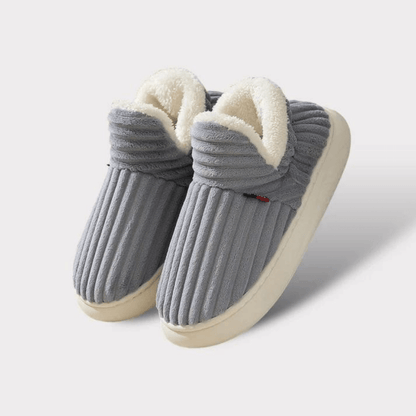 Luxeraum.de Slippers Grau / 33 Winterhausschuhe – Wärmende Fütterung – Rutschfeste Sohle – Damen