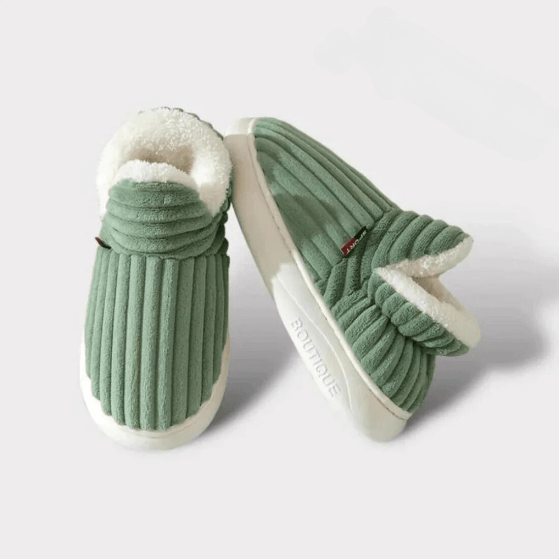 Luxeraum.de Slippers Grün / 33 Winterhausschuhe – Wärmende Fütterung – Rutschfeste Sohle – Damen