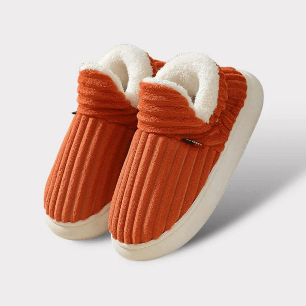 Luxeraum.de Slippers Orange / 33 Winterhausschuhe – Wärmende Fütterung – Rutschfeste Sohle – Damen