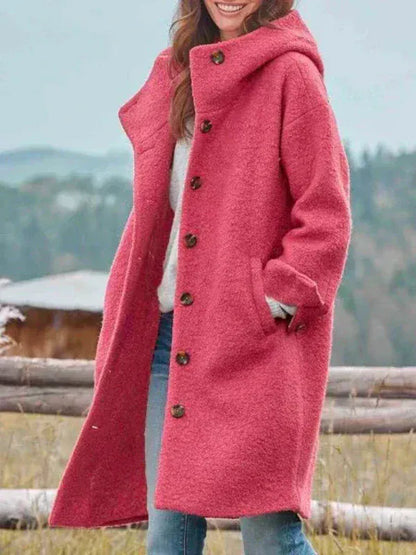 Luxeraum.de Rosa / S Winterjacke Damen lang – stilvoll & warm für kalte Tage