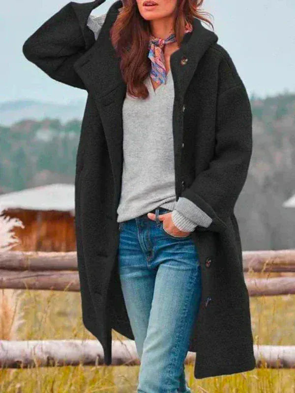 Luxeraum.de Schwarz / S Winterjacke Damen lang – stilvoll & warm für kalte Tage