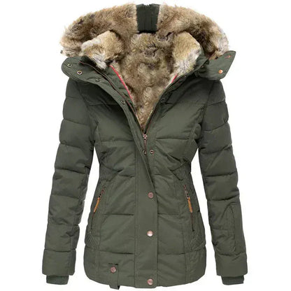 Luxeraum.de Dunkelgrün / S Winterjacke Damen warm gefüttert – Elegante Premium Jacke
