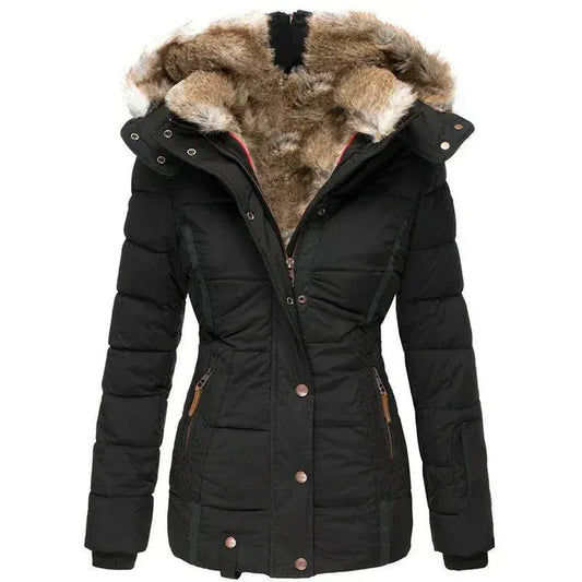 Luxeraum.de Schwarz / S Winterjacke Damen warm gefüttert – Elegante Premium Jacke