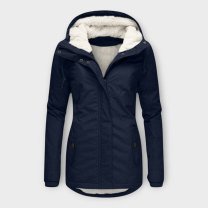 Luxeraum.de Blau / XS Winterjacke Damen warm gefüttert wasserfest elegant