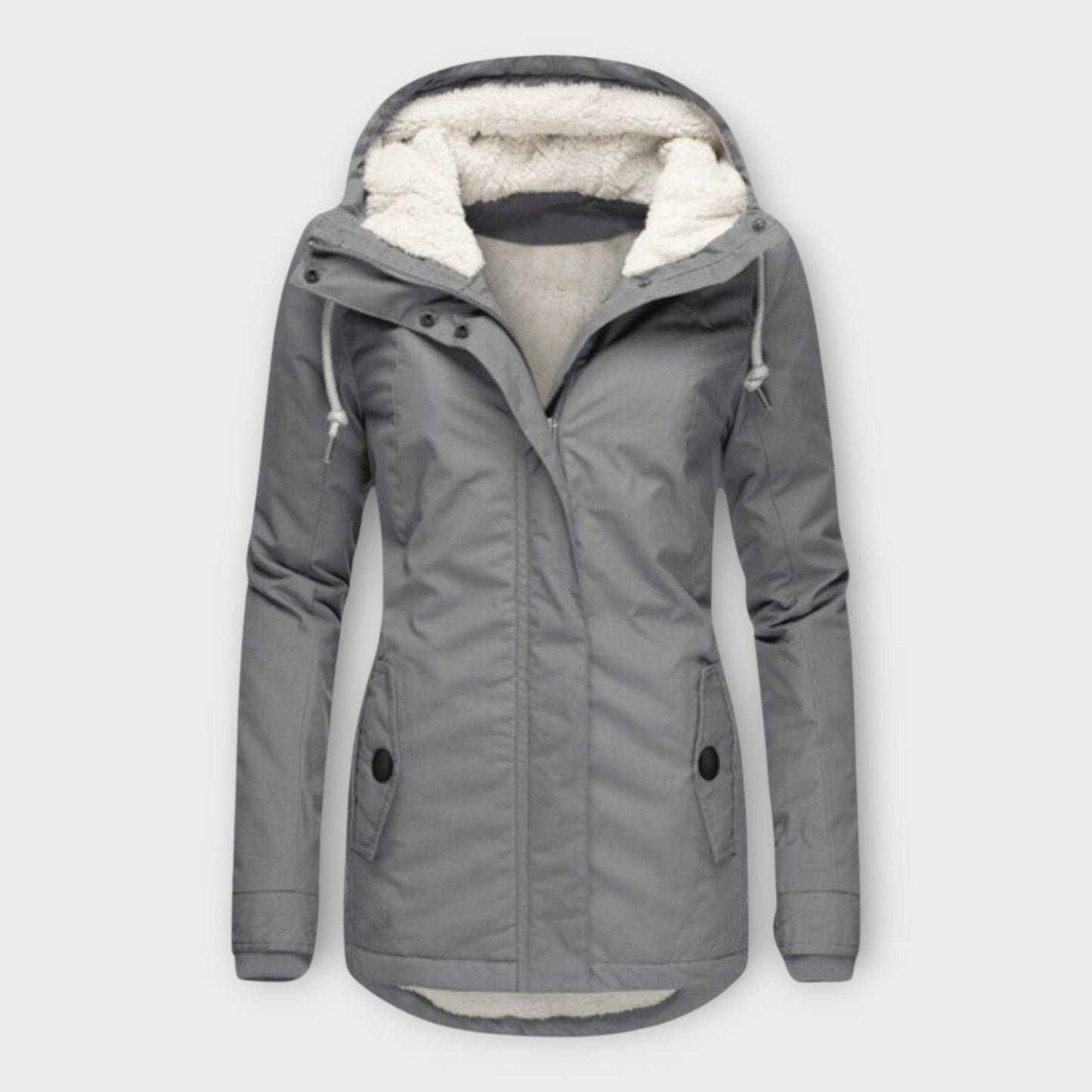 Luxeraum.de Grau / XS Winterjacke Damen warm gefüttert wasserfest elegant