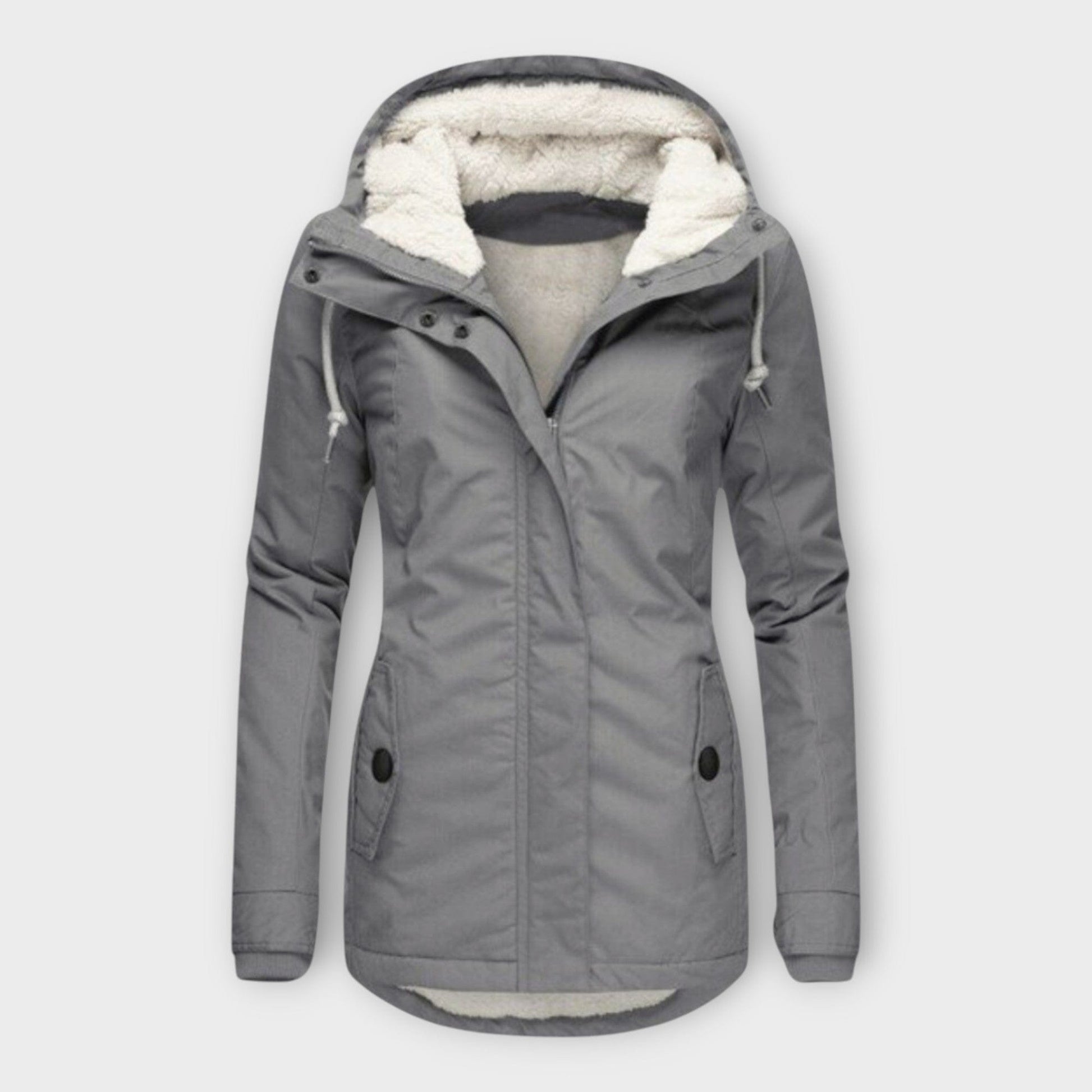 Luxeraum.de Grau / XS Winterjacke Damen warm gefüttert wasserfest elegant