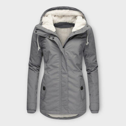Luxeraum.de Grau / XS Winterjacke Damen warm gefüttert wasserfest elegant